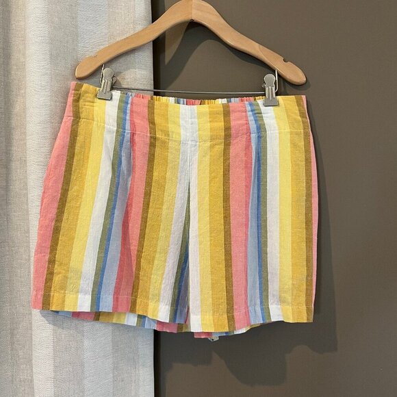 Billabong Women's Walk it Off Striped Linen Blend Shorts, Size Large - Picture 1 of 11